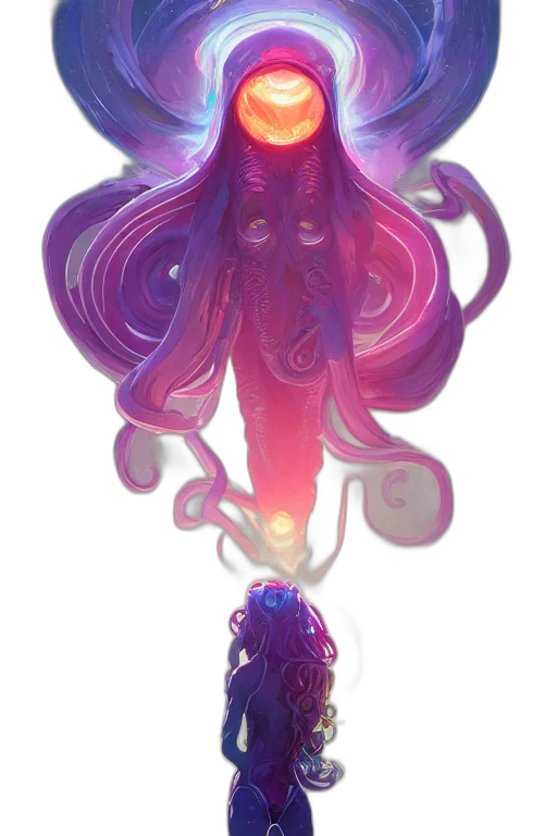 hair, staff, crown, creature transparent PNG cut-out