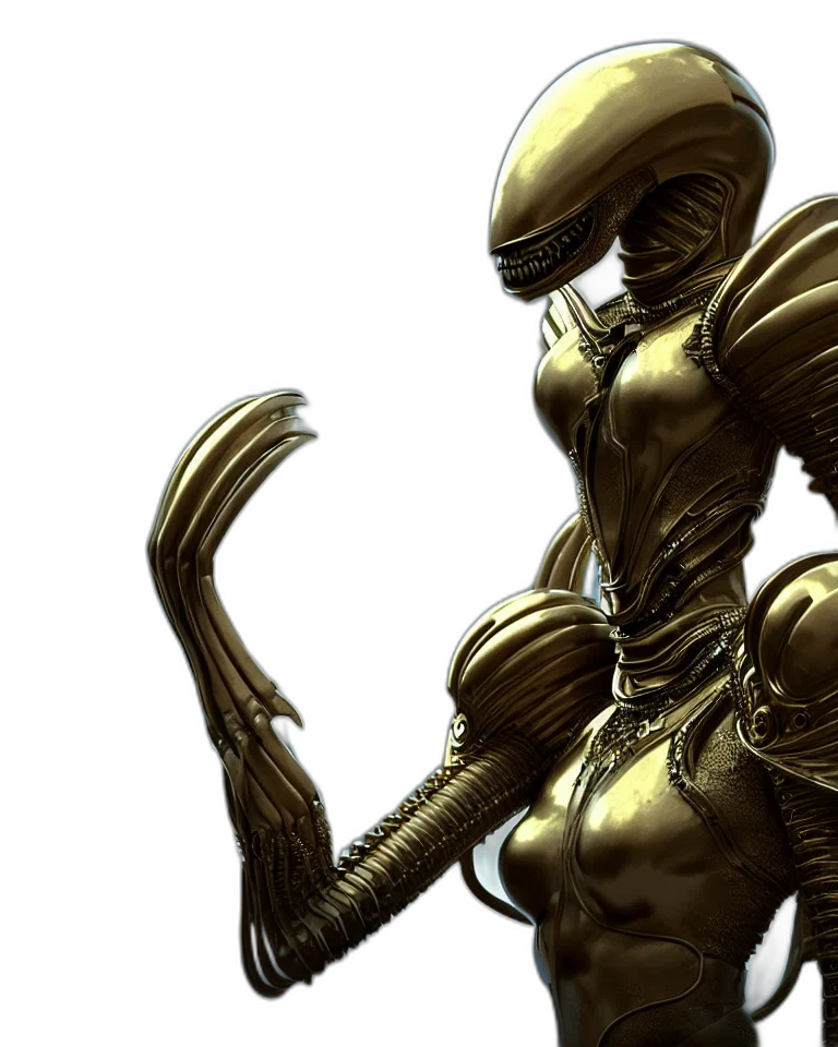 robot, creature, concept art, 3d render transparent PNG cut-out