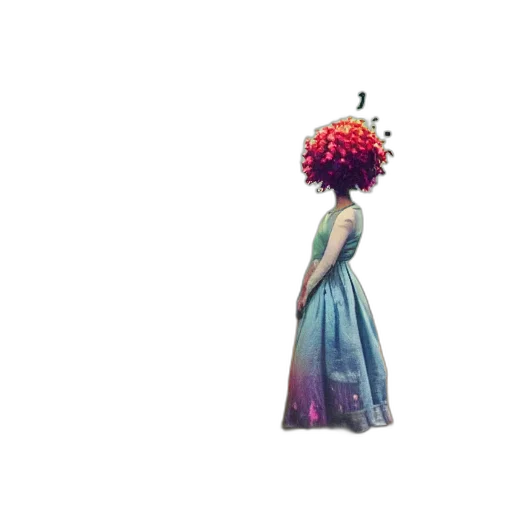 dress, flower, crown, creature transparent PNG cut-out