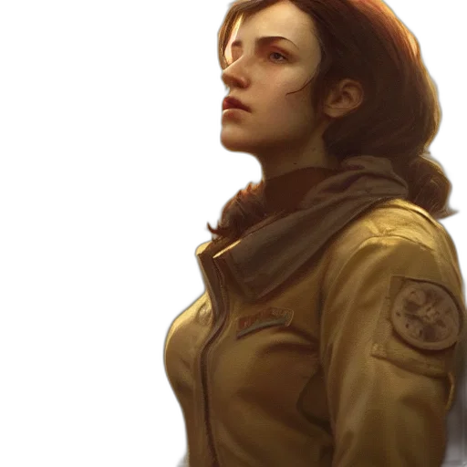 jacket, face, concept art, comic book art transparent PNG cut-out