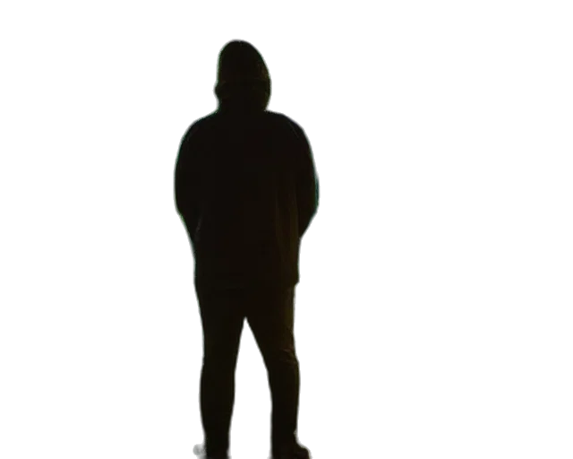jacket, staff, face, creature transparent PNG cut-out
