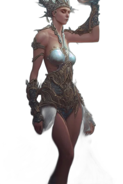 dress, staff, weapon, jewelry transparent PNG cut-out