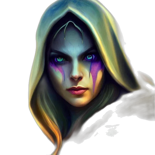 face, mask, staff, fantasy art transparent PNG cut-out