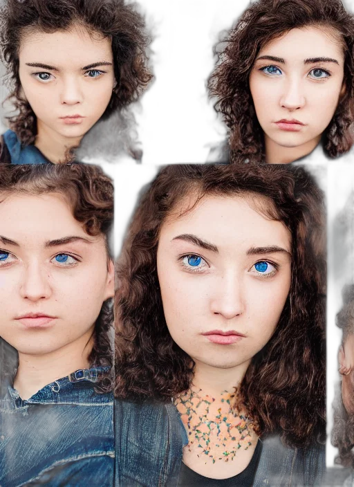 face, photorealistic, concept art, blue transparent PNG cut-out