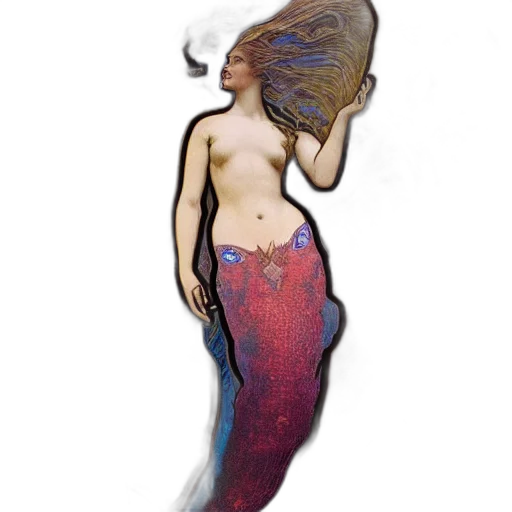 dress, creature, hair, concept art transparent PNG cut-out