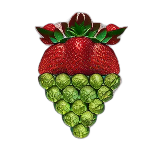 crown, food, pixel art, photorealistic transparent PNG cut-out