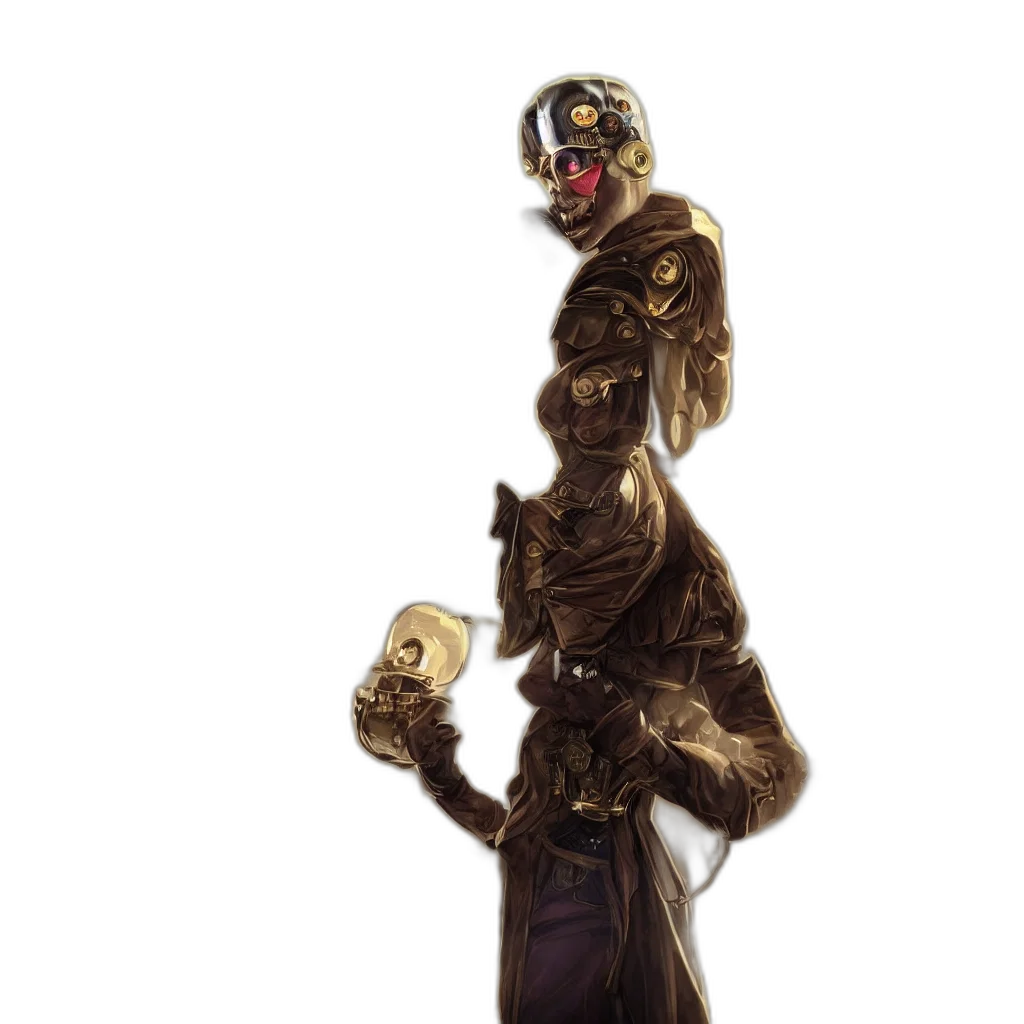 robot, mask, staff, weapon transparent PNG cut-out