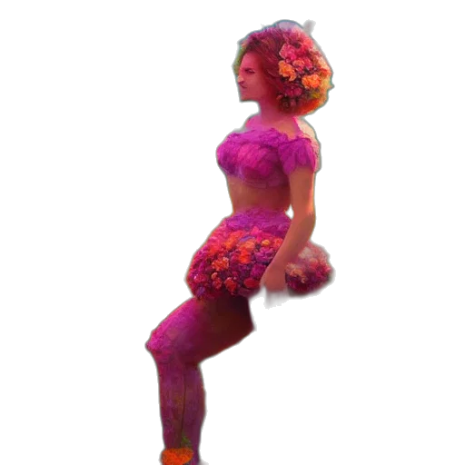 dress, creature, hair, flower transparent PNG cut-out