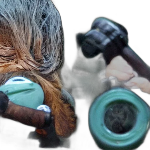 mask, hair, weapon, bottle transparent PNG cut-out