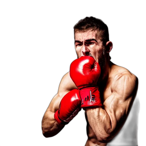 weapon, photorealistic, boxer, punching transparent PNG cut-out
