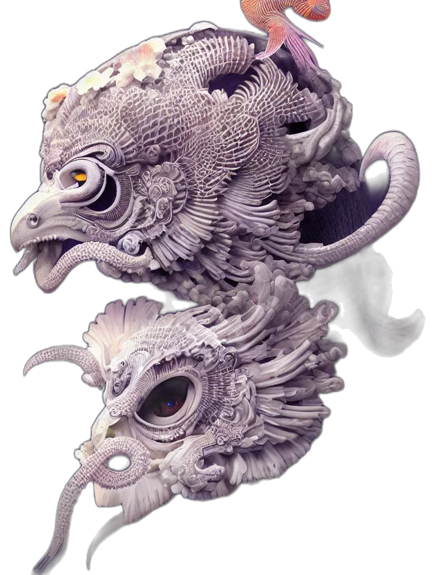 dragon, mask, creature, jewelry transparent PNG cut-out
