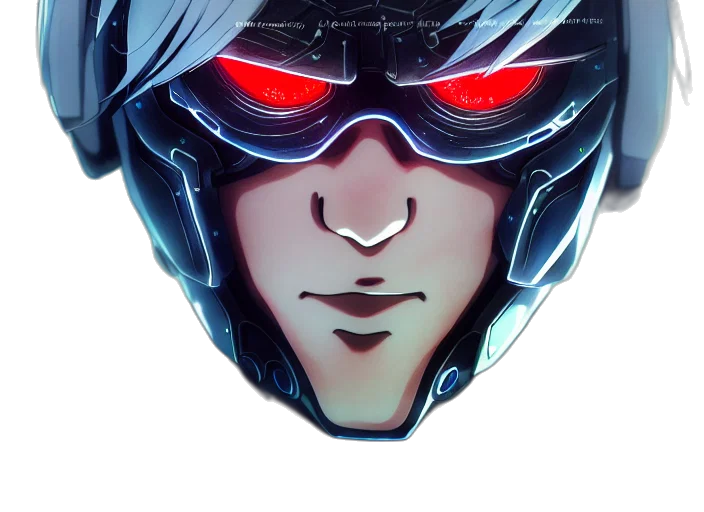 robot, face, mask, cyberpunk transparent PNG cut-out
