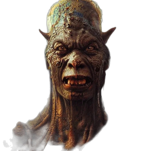 face, mask, staff, creature transparent PNG cut-out