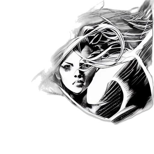hair, face, mask, comic book art transparent PNG cut-out