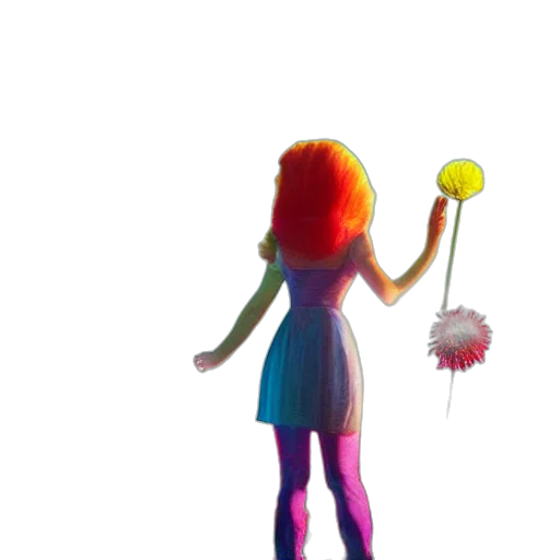 staff, umbrella, dress, hair transparent PNG cut-out