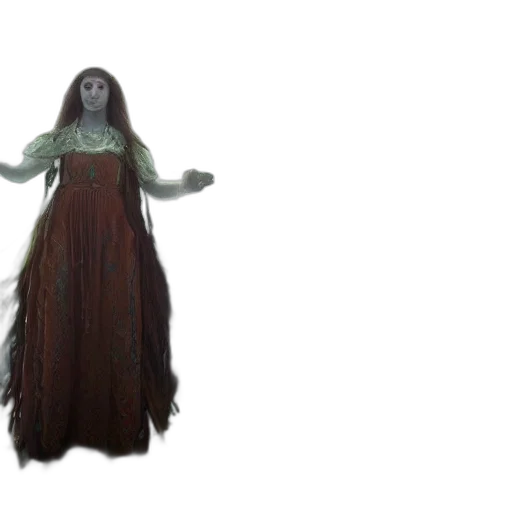 dress, creature, mask, staff transparent PNG cut-out