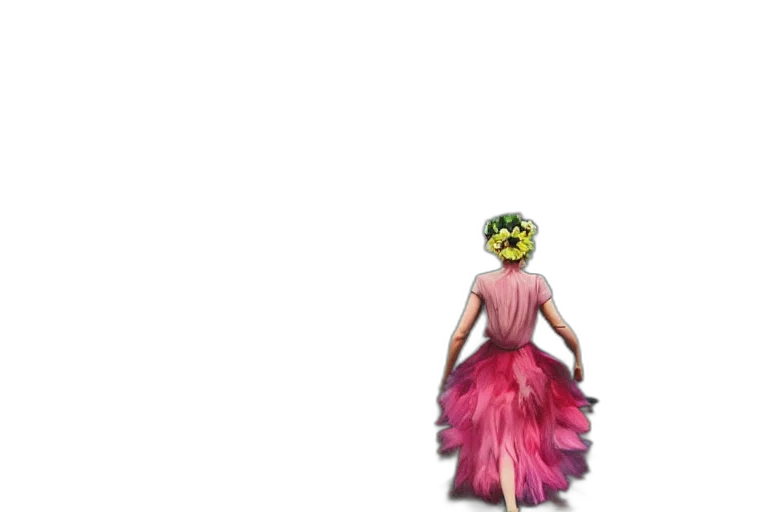 dress, mask, creature, flower transparent PNG cut-out