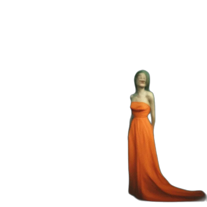 dress, hair, jewelry, staff transparent PNG cut-out