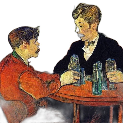 bottle, oil painting, concept art, photorealistic transparent PNG cut-out