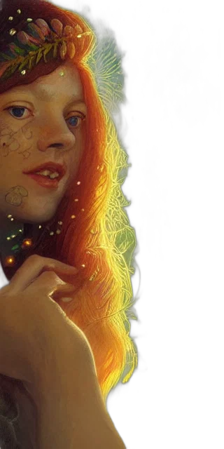 face, dress, hair, fantasy art transparent PNG cut-out