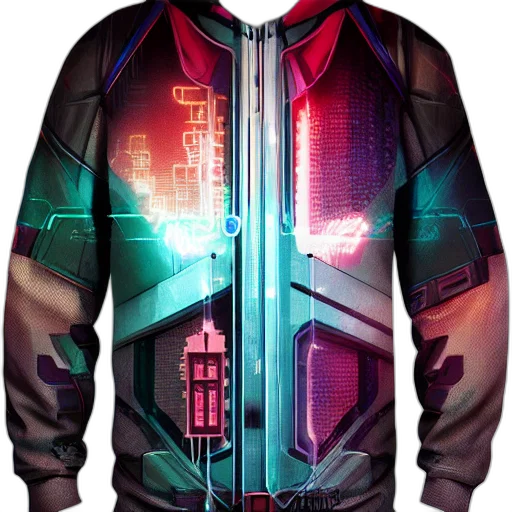 jacket, cyberpunk, concept art, vaporwave transparent PNG cut-out