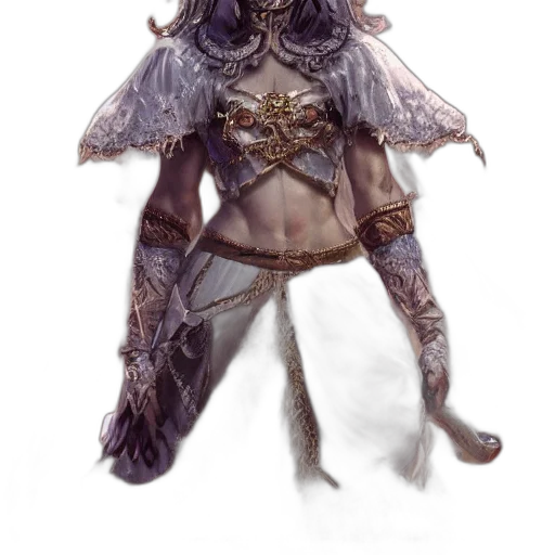 creature, mask, staff, fantasy art transparent PNG cut-out