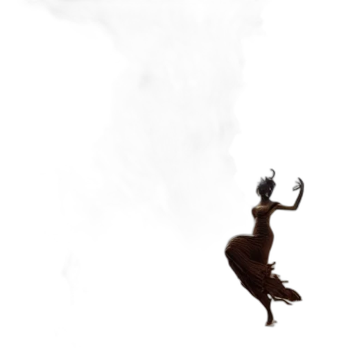 dragon, dress, staff, mask transparent PNG cut-out