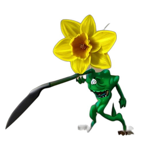 flower, staff, weapon, creature transparent PNG cut-out