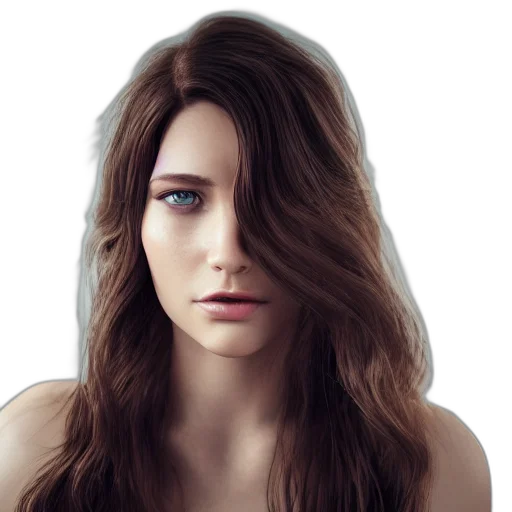 hair, face, dress, crown transparent PNG cut-out