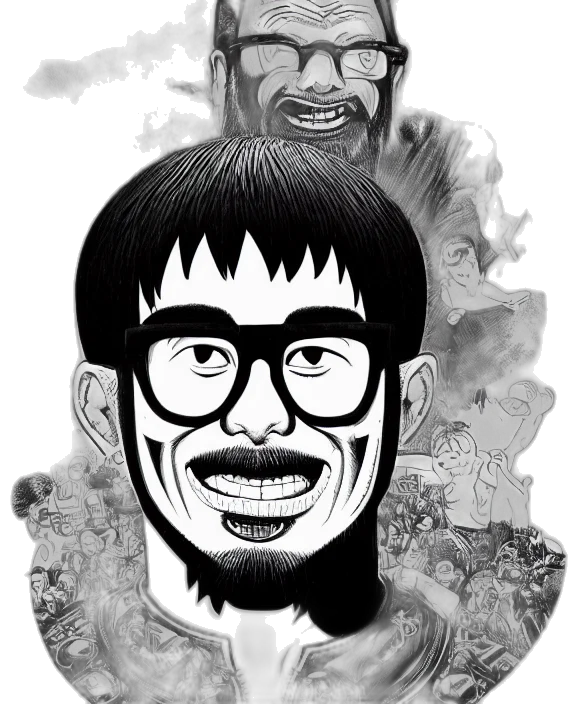 face, cartoon, comic book art, concept art transparent PNG cut-out