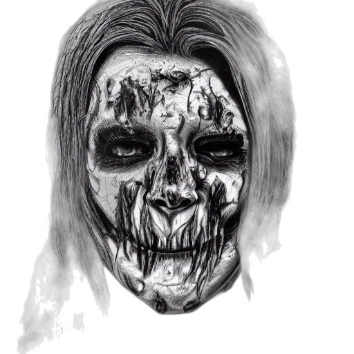 face, mask, creature, pencil sketch transparent PNG cut-out