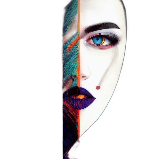 face, mask, photorealistic, 3d render transparent PNG cut-out