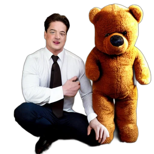 brendan, fraser, wearing, teddy transparent PNG cut-out
