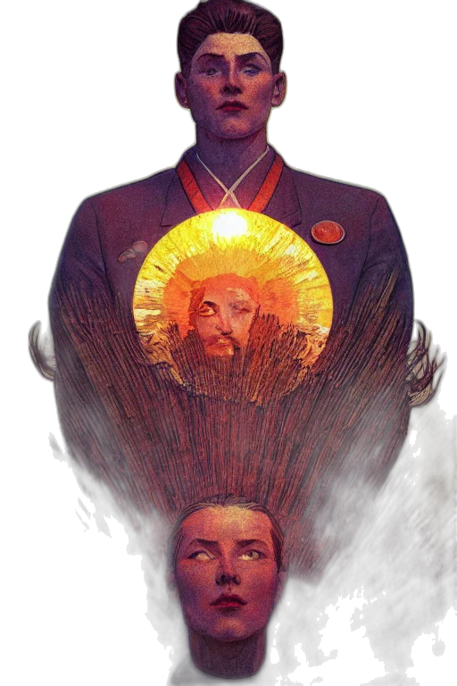 crown, mask, face, staff transparent PNG cut-out