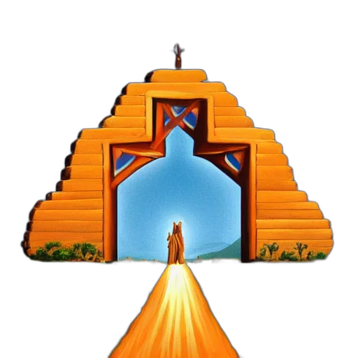 pixel art, concept art, 3d render, gateway transparent PNG cut-out