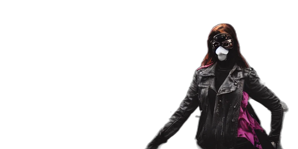 jacket, mask, post, apocalyptic transparent PNG cut-out