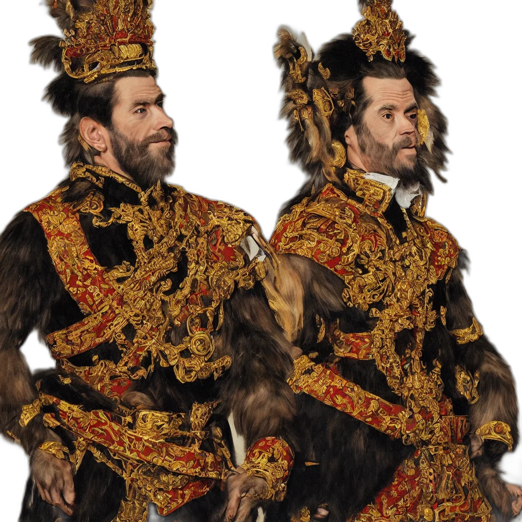 crown, concept art, portrait, monkey transparent PNG cut-out