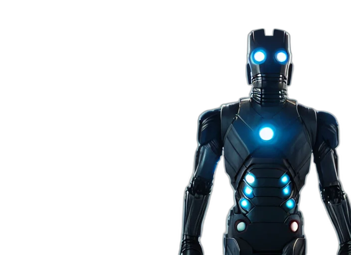 robot, 3d render, concept art, cyberpunk transparent PNG cut-out