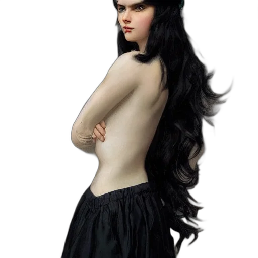 dress, hair, fantasy art, photorealistic transparent PNG cut-out