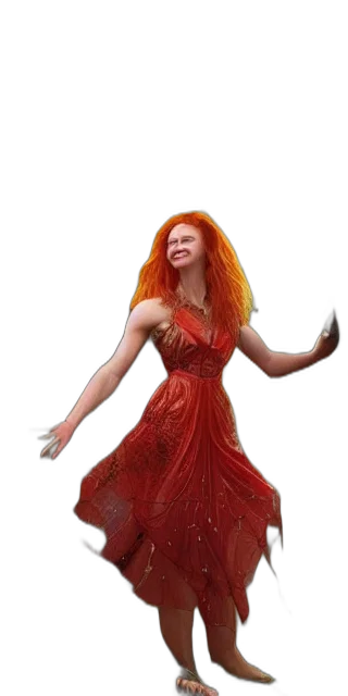 dress, hair, creature, 3d render transparent PNG cut-out