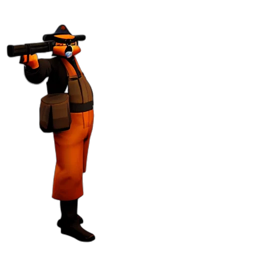 staff, weapon, hat, jacket transparent PNG cut-out