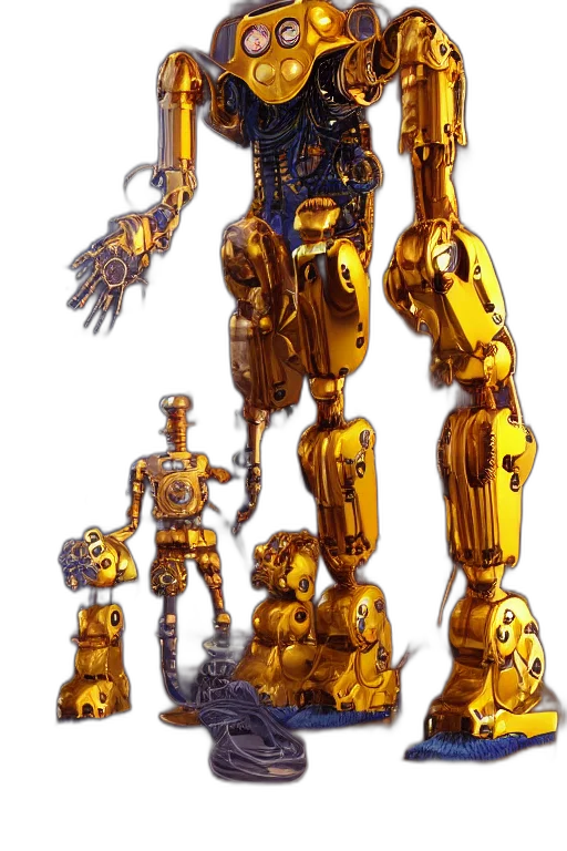robot, concept art, 3d render, fantasy art transparent PNG cut-out