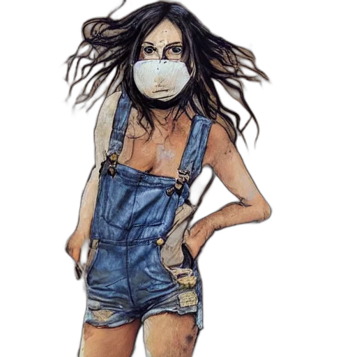 mask, watercolor, concept art, comic book art transparent PNG cut-out