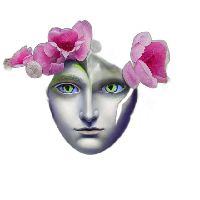 flower, crown, mask, face transparent PNG cut-out