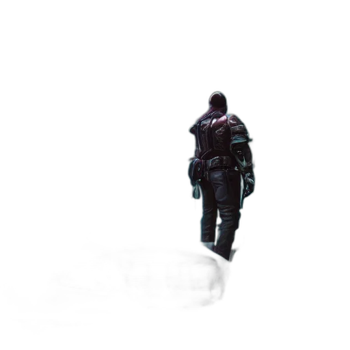jacket, robot, weapon, staff transparent PNG cut-out