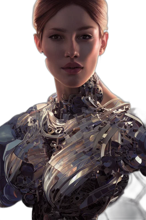 robot, jewelry, dress, face transparent PNG cut-out