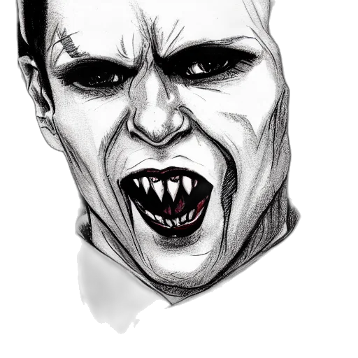 face, mask, creature, comic book art transparent PNG cut-out