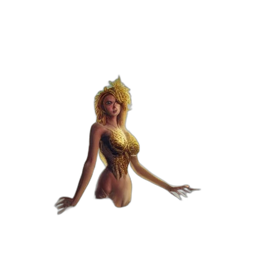 creature, staff, dress, crown transparent PNG cut-out