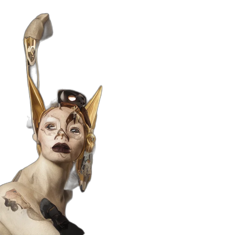 mask, staff, creature, concept art transparent PNG cut-out