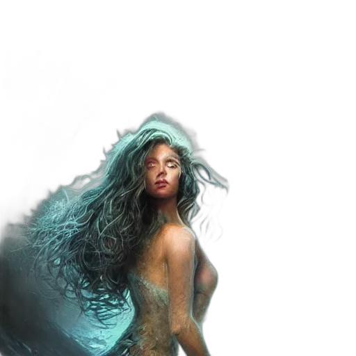 hair, dress, creature, fantasy art transparent PNG cut-out
